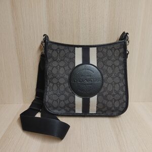 Coach Dempsey File Crossbody Bag Black Signature Canvas CA195